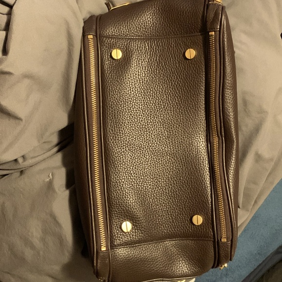 NWOT genuine leather brown pebbles Alexis Hudson Handbag gold toned hardware - Picture 8 of 16